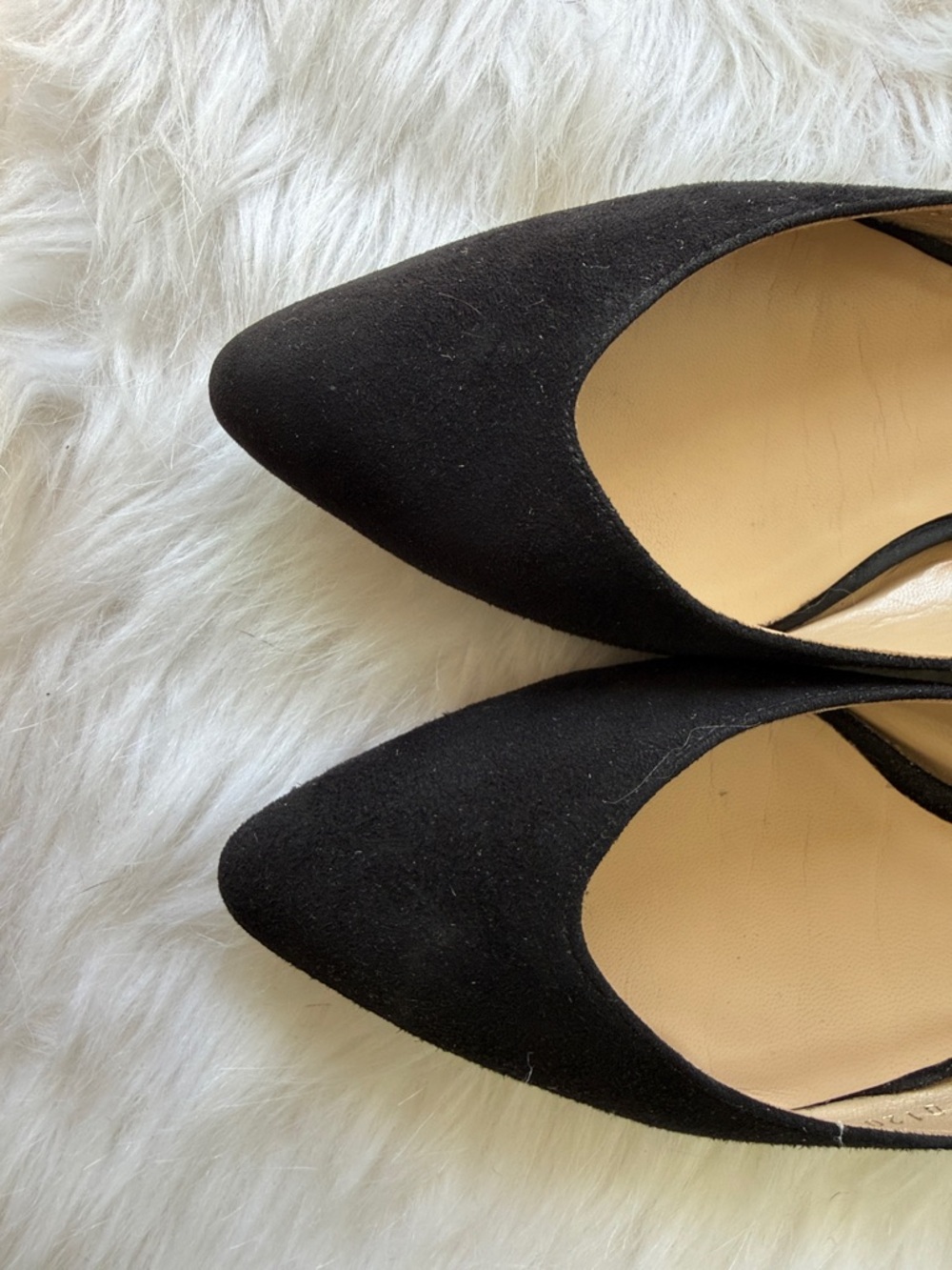 Chloe Black Pointed-Toe Suede Flats - Picture 3 of 9